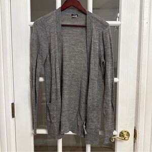 J. CREW Women's Gray Alpaca Merino Wool Blend Long Dulphine Open Cardigan Size M